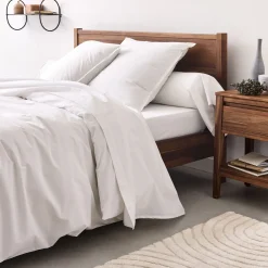 Lot de 2 taies d'oreiller en percale de coton - blanc 65x65cm