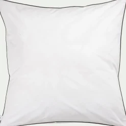 Lot de 2 taies d'oreiller en percale de coton 65x65cm - blanc