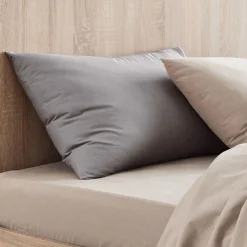 Lot de 2 taies d'oreiller en coton - gris restanque 50x70cm