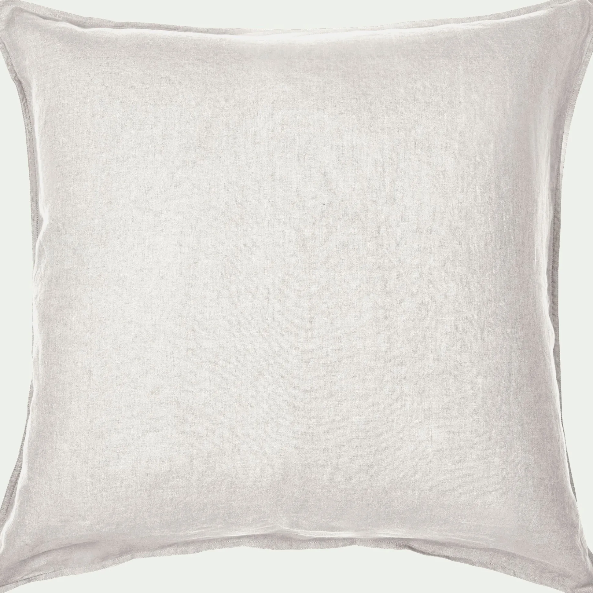Lot de 2 taies d'oreiller en lin lavé - blanc capelan 65x65cm