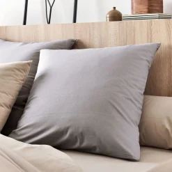 Lot de 2 taies d'oreiller en coton - gris restanque 65x65cm