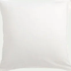 Lot de 2 taies d'oreillers en satin lavé de 65x65cm - blanc ventoux