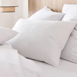 Lot de 2 taies oreiller en coton - blanc 50x70cm