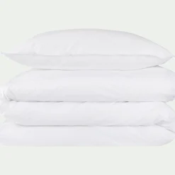 Lot de 2 taies oreiller en coton - blanc 65x65cm