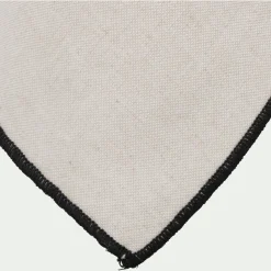 Lot de 2 torchons brodés en coton finition point de bourdon 50x70cm - beige