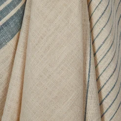 Lot de 3 torchons en coton beige et bleu