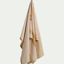 Lot de 3 torchons rayés en coton - beige et jaune 50x70cm
