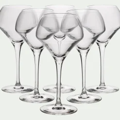 Lot de 6 verres à pied en cristallin 37cl - transparent