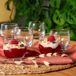 Lot de 6 verrines rondes en cristallin D6cm - transparent