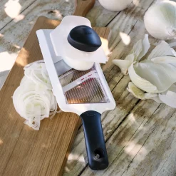 Mandoline à main en pvc et lame en inox - blanc