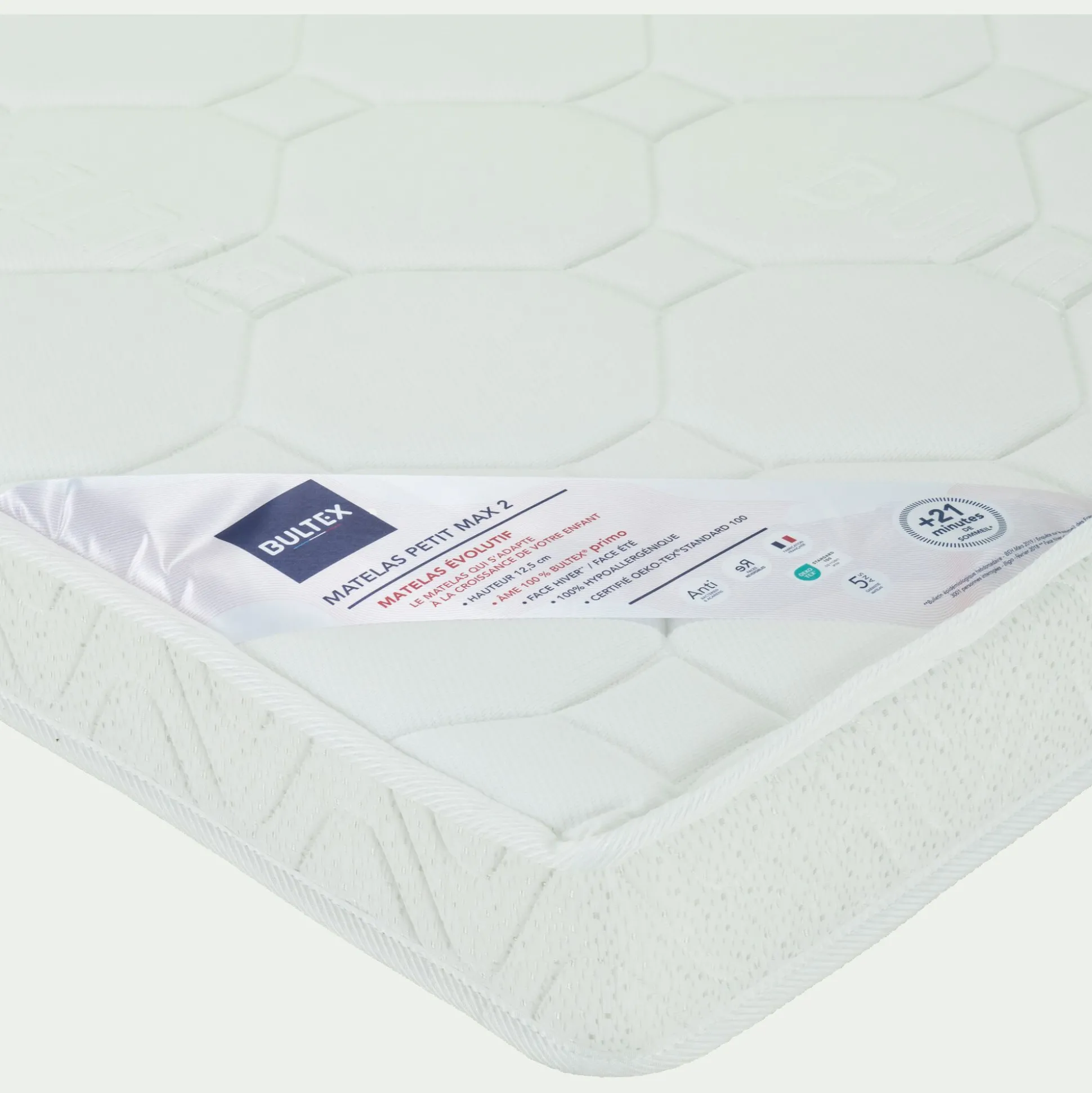 Matelas enfant évolutif Bultex primo (90x140/90x170/90x200cm) H12,5cm