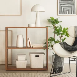 Meuble bas à 3 cases en chêne massif - bois clair