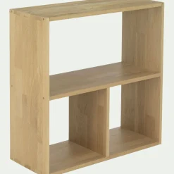 Meuble bas à 3 cases en chêne - bois clair