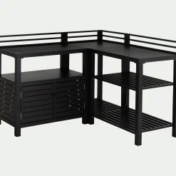 Meuble d'angle de cuisine extérieure en métal - noir
