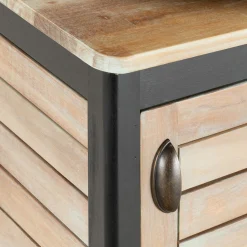 Meuble sous-vasque double 2 portes en acacia massif - L120cm