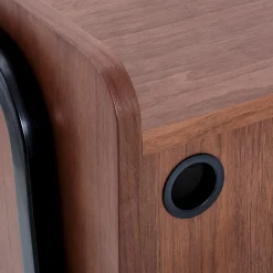 Meuble TV 2 portes en bois L120xl40xH65cm - bois foncé