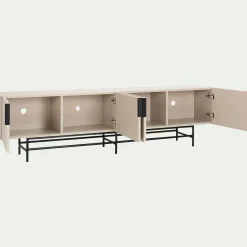 Meuble TV en bois 4 portes - beige