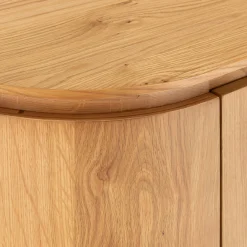 Meuble tv ovale en bois - bois clair L180xl45xH48cm