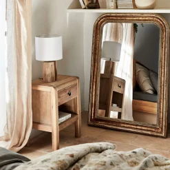 Miroir à moulures en bois H115cm - doré