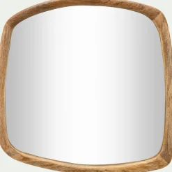 Miroir carré en bois de manguier 50x50cm - naturel