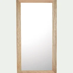 Miroir en bois de chêne strié 90x150cm - naturel
