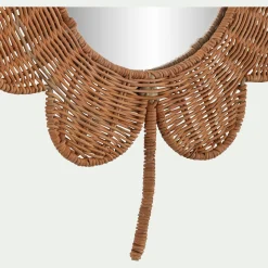 Miroir forme trèfle en rotin H41cm - naturel