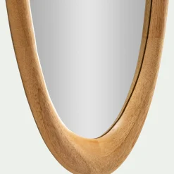 Miroir organique en bois de manguier H80cm - naturel
