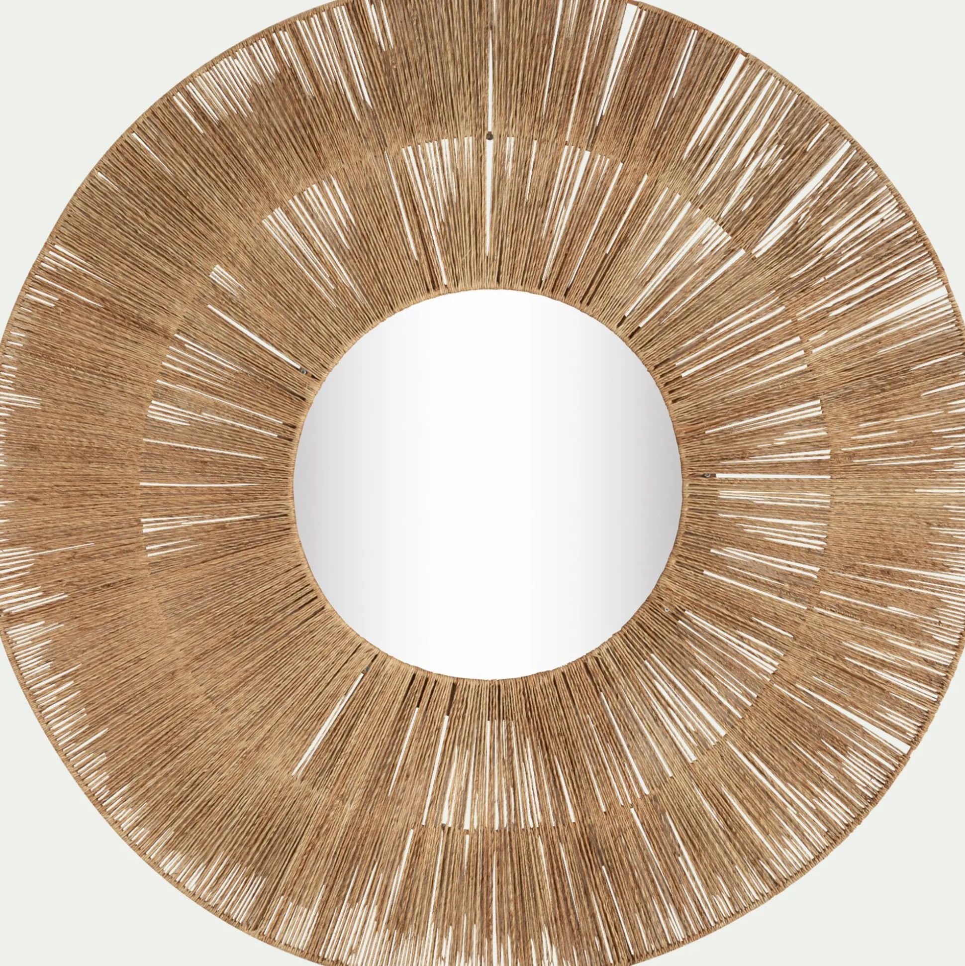 Miroir rond en jute D100cm - naturel