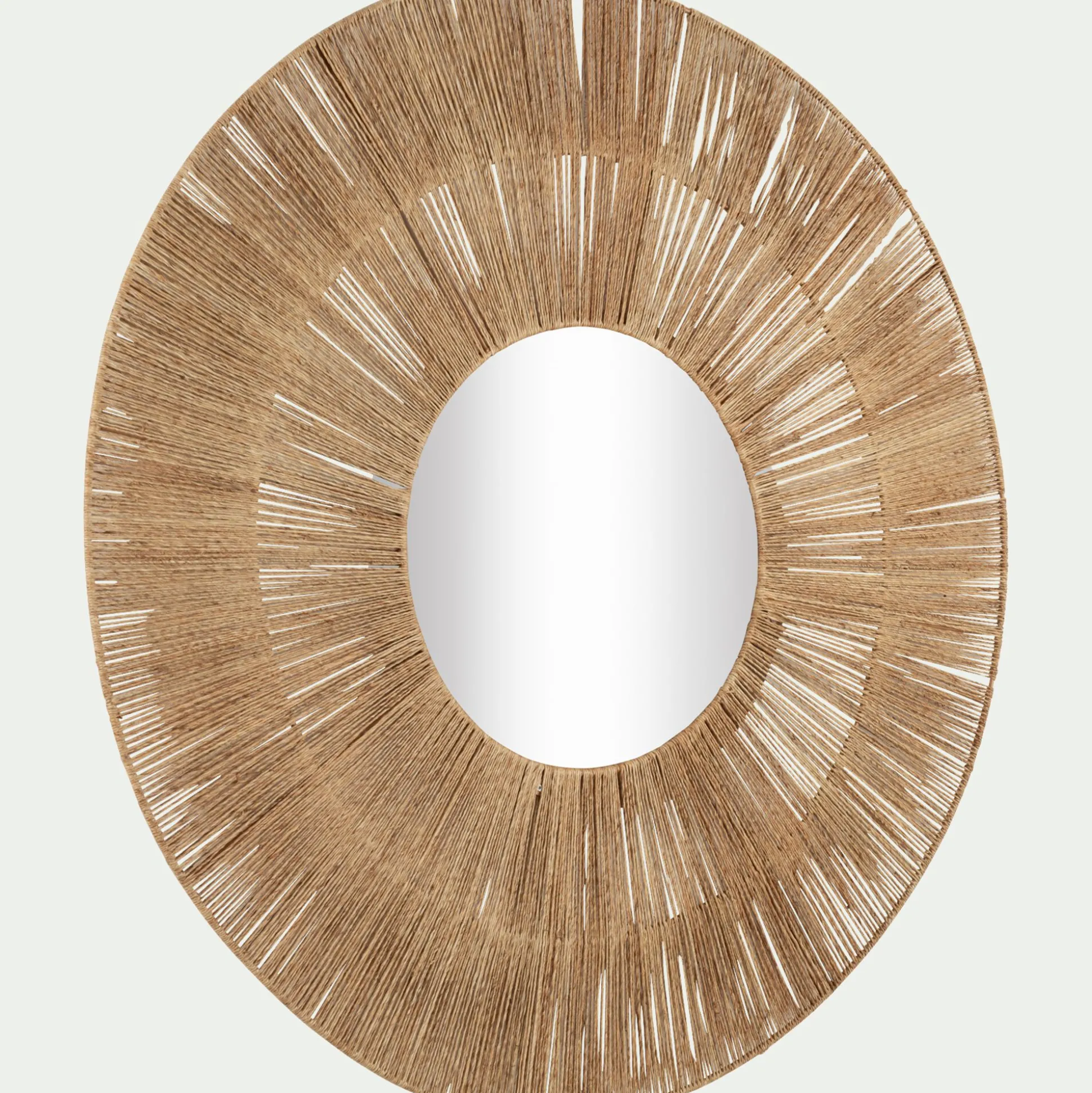 Miroir rond en jute D100cm - naturel