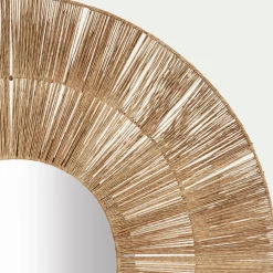 Miroir rond en jute D100cm - naturel