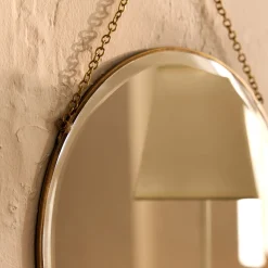 Miroir rond en laiton D30,5cm - doré