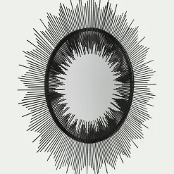 Miroir soleil en acier et verre - gris D81cm