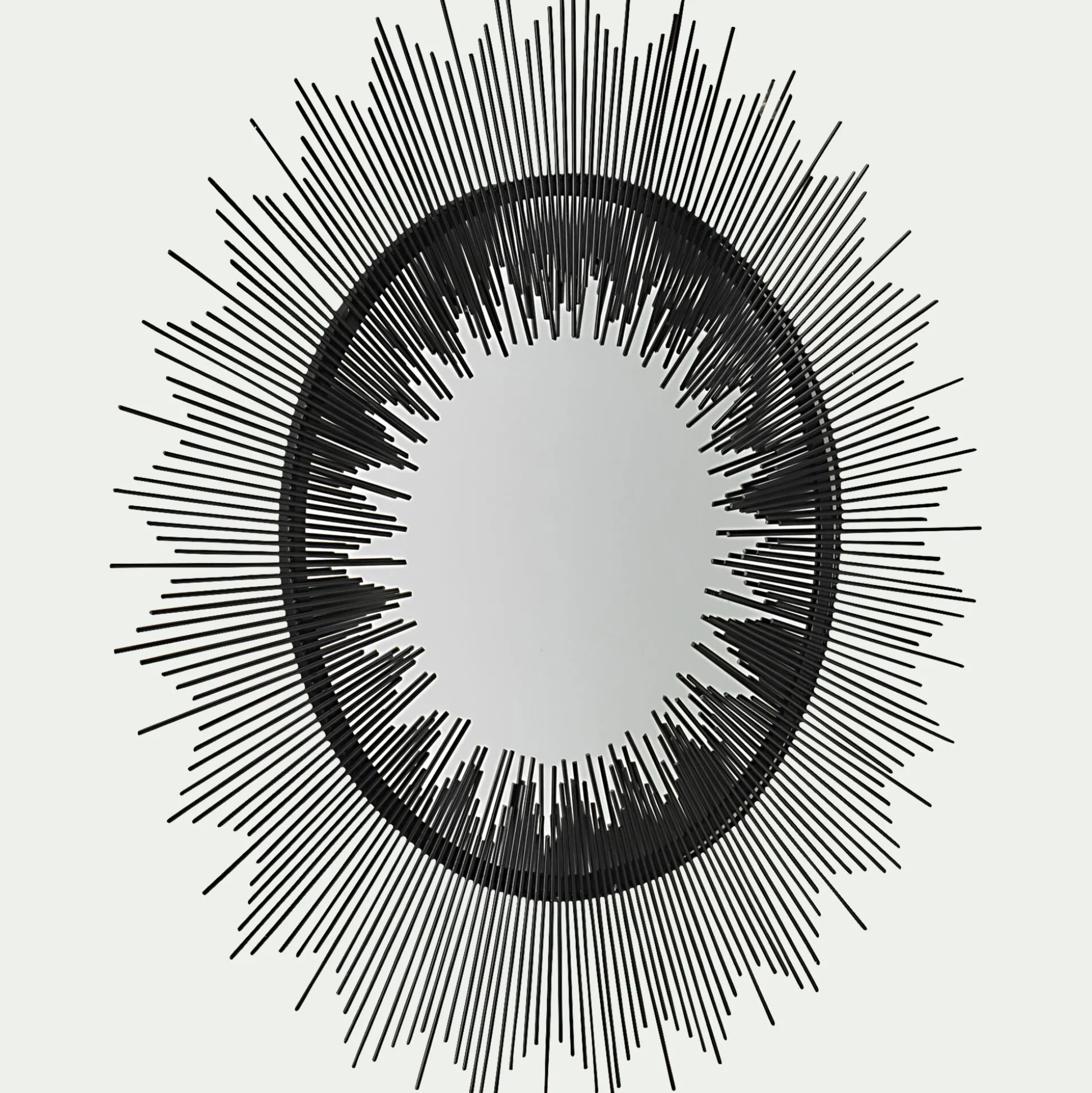 Miroir soleil en acier et verre - gris D81cm