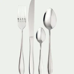 Ménagère 16 pièces en inox - argenté métallisé