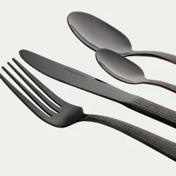 Ménagère 16 pièces en inox noir