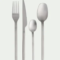 Ménagère 24 pièces en inox satiné - argenté métallisé