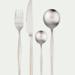 Ménagère 16 pièces en inox satiné - gris argenté