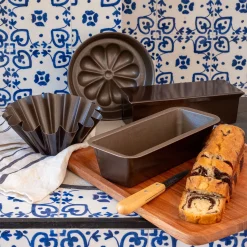 Moule à cake embouti en acier L26cm - marron