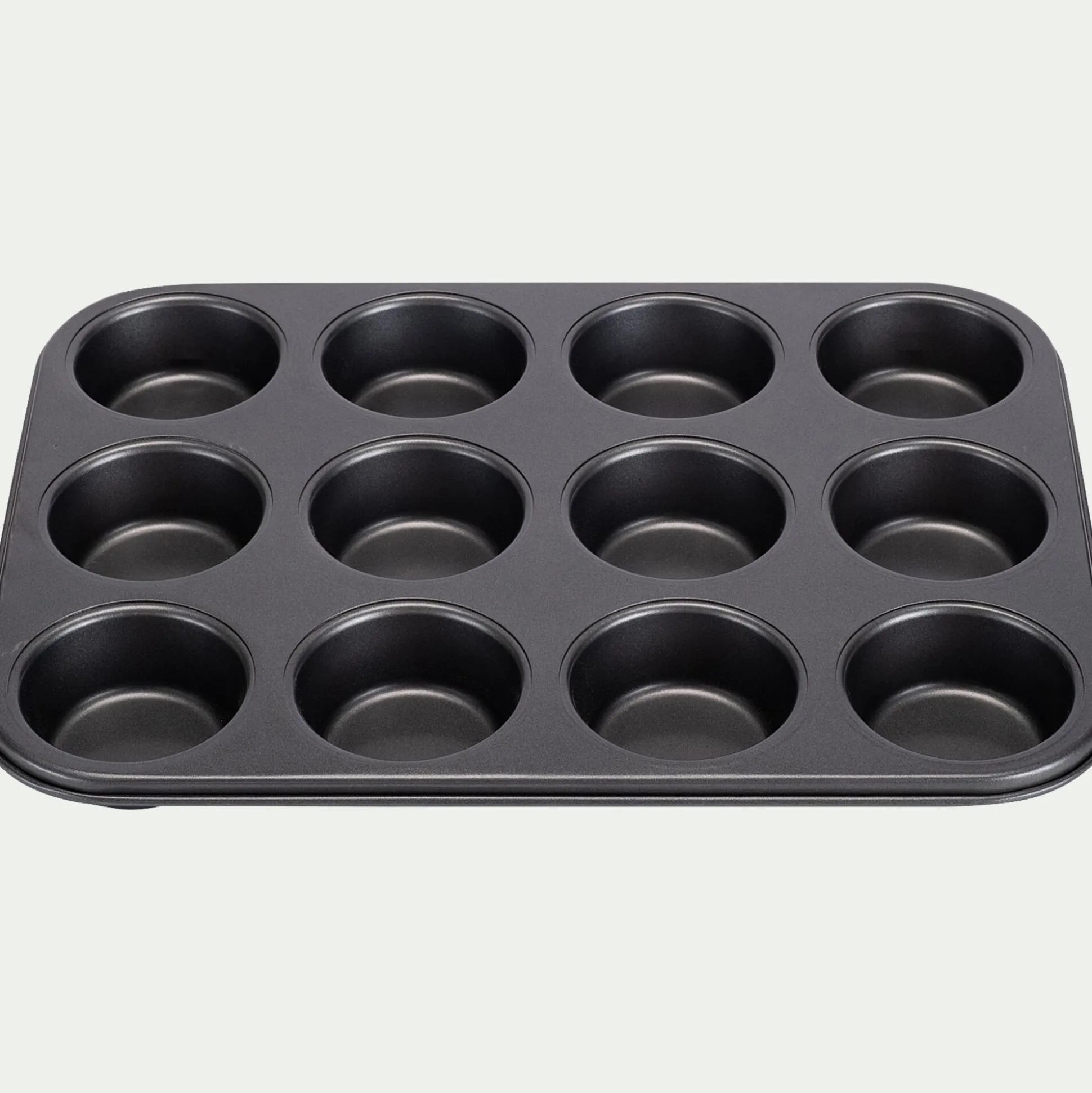 Moule 12 mini muffins en acier - gris anthracite