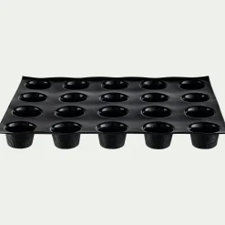 Moule pour 20 muffins en fibre de verre et silicone - noir