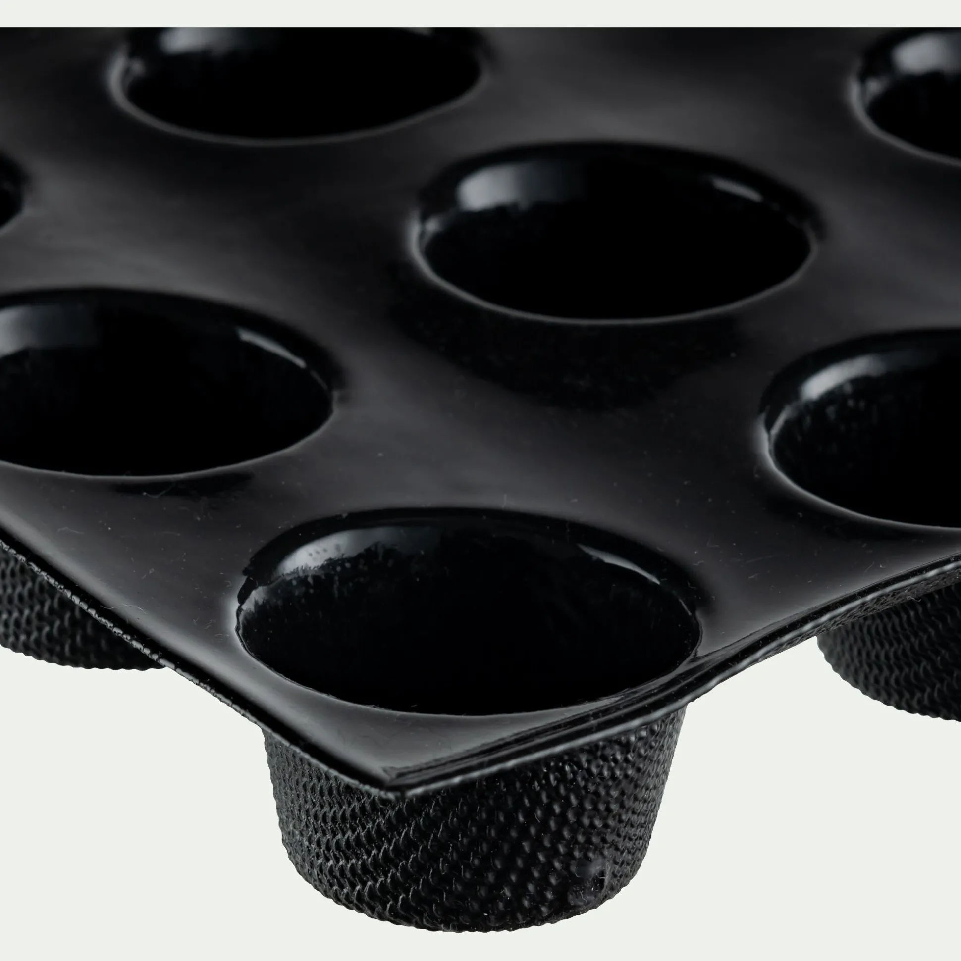 Moule pour 20 muffins en fibre de verre et silicone - noir