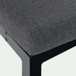 Méridienne de jardin en aluminium et eucalyptus - noir (2 places)