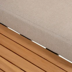 Méridienne de jardin modulable en teck - beige ( 2 places)