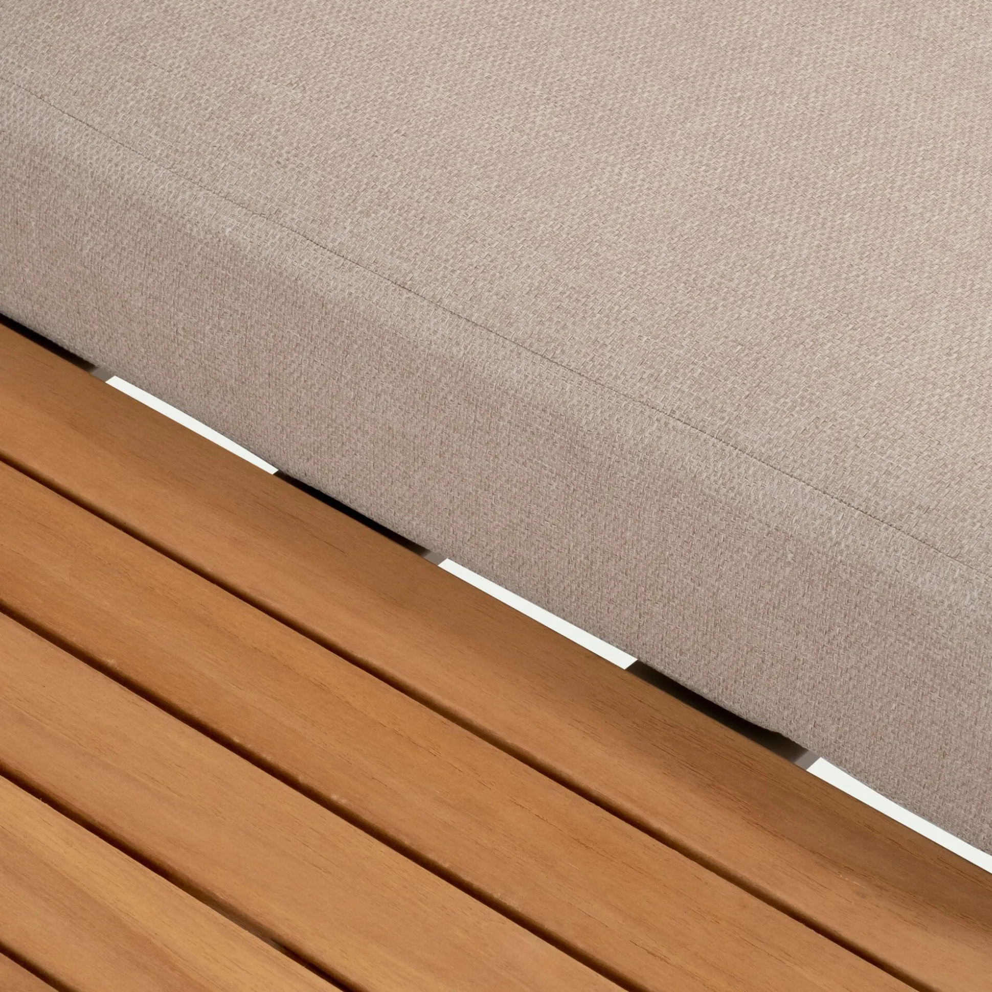 Méridienne de jardin modulable en teck - beige ( 2 places)