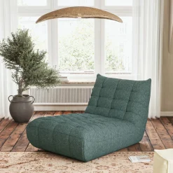 Méridienne en tissu chenille - bleu calaluna