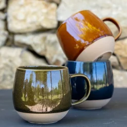 Mug avec anse en grès 47cl - vert