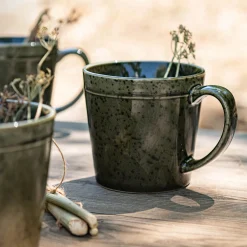 Mug avec anse en grès 50cl - vert