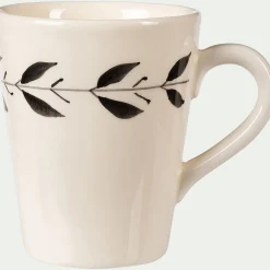 Mug en faïence D9,5cm - blanc