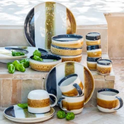 Mug en grès peint 40cl - marron