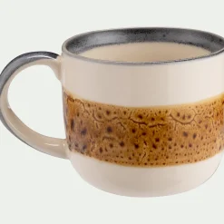 Mug en grès peint 40cl - marron